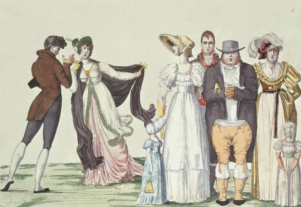 The English Family in Paris, Illustration from Le Supreme Bon Ton by French School