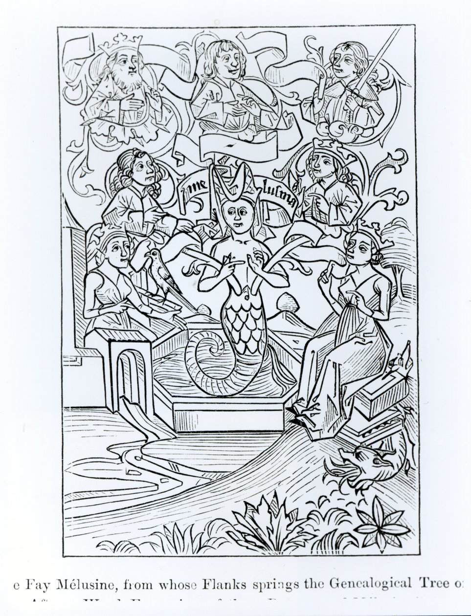 The Fay Melusine, from Whose Flanks Springs the Genealogical Tree of Kings and Emperors, Illustration from Science and Literature in the Middle Ages and Renaissance by French School