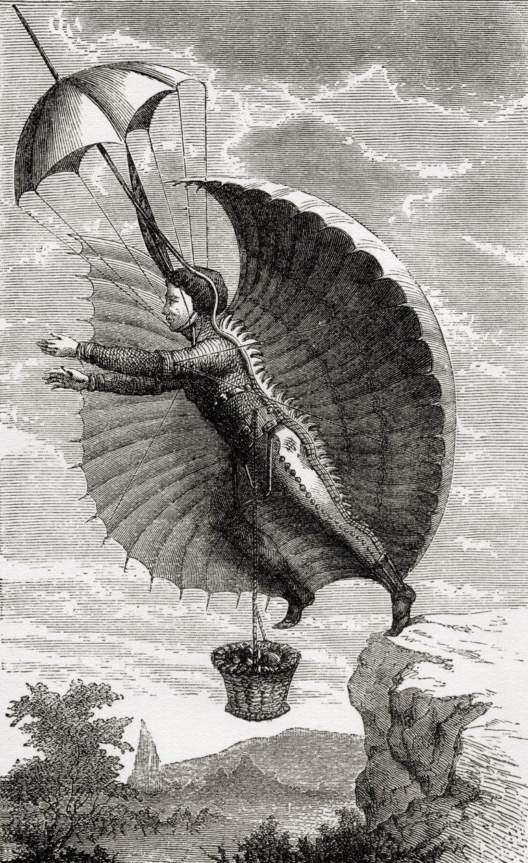 The Flying Man, engraved after Nicolas Edme Restif de la Bretonne, from 