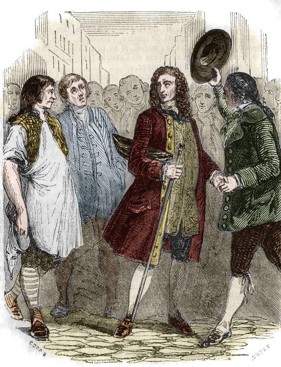 Francois-Marie Arouet dit Voltaire Returned to France After His Exile - Engraving of the 19th Century by French School