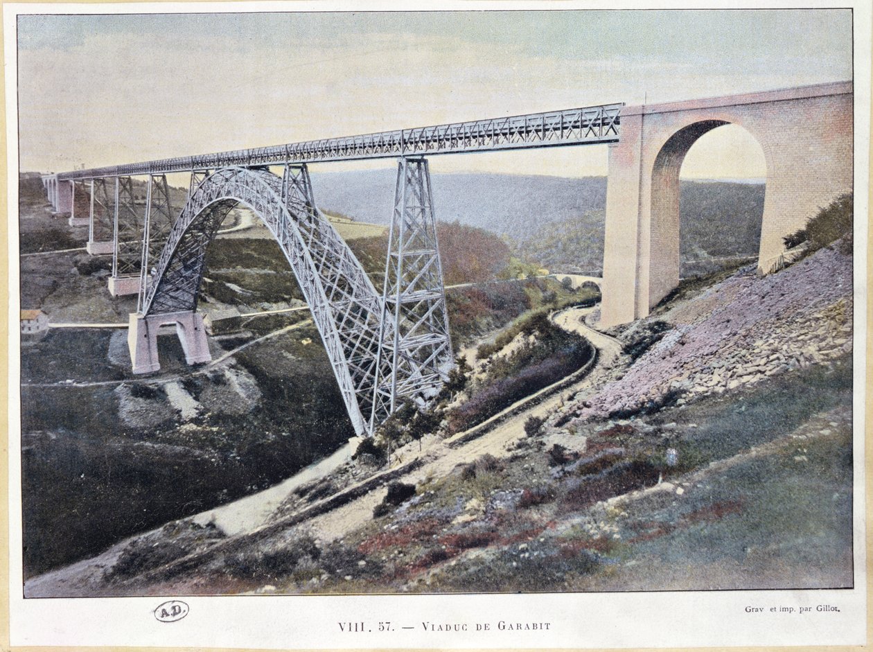 The Garabit Viaduct, built 1882-84, printed by Gillot by French School