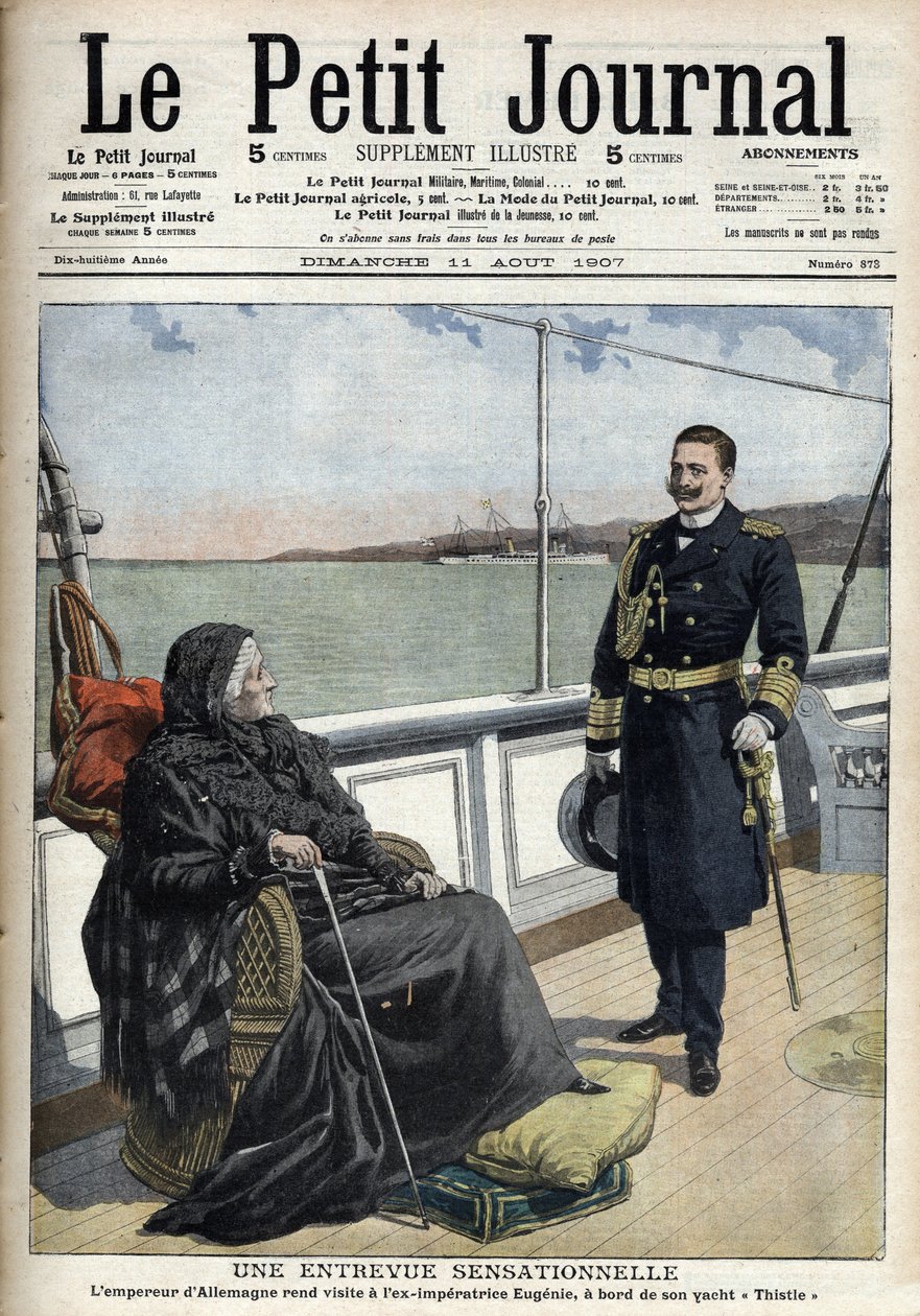 The German Emperor William II Visited the Former Imperial Eugenia on Board His Yacht Thistle by French School