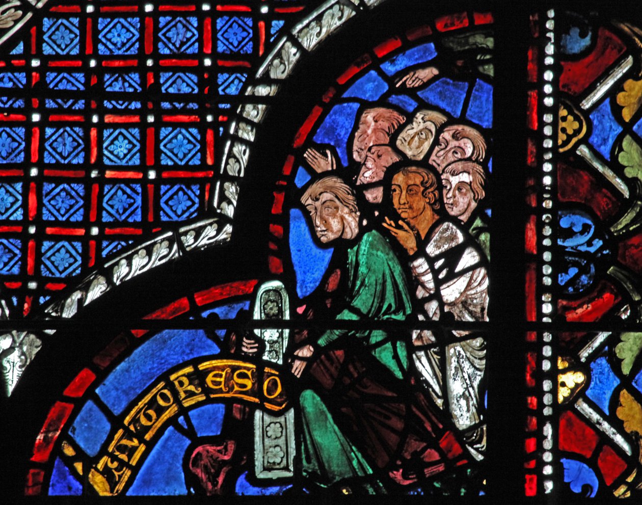 The Good Samaritan Window: Donors - Shoemakers by French School