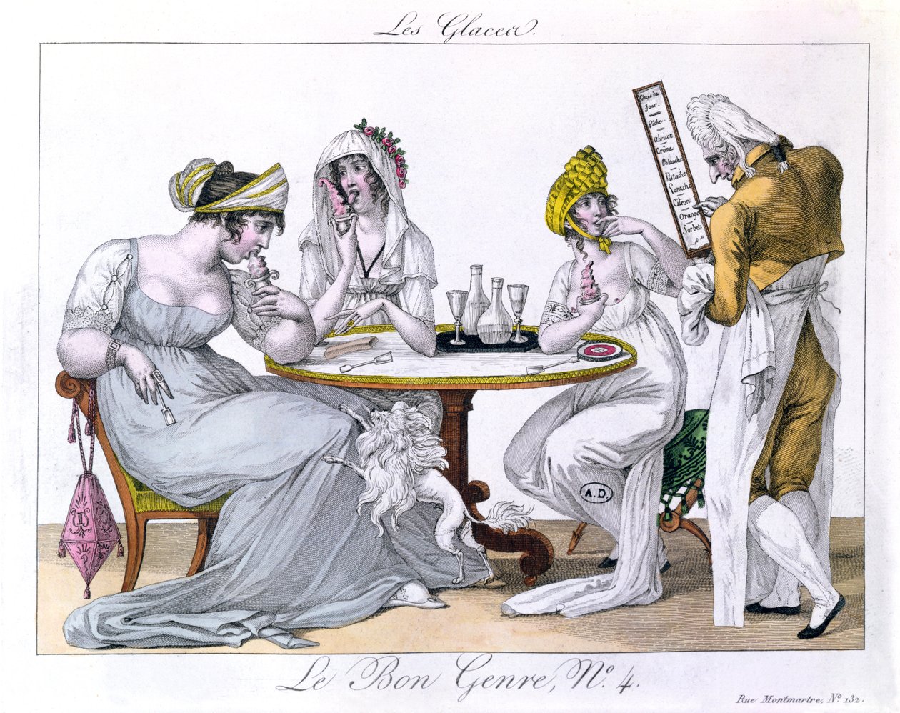 The Ice Cream, plate 4 from Le Bon Genre, Paris by French School