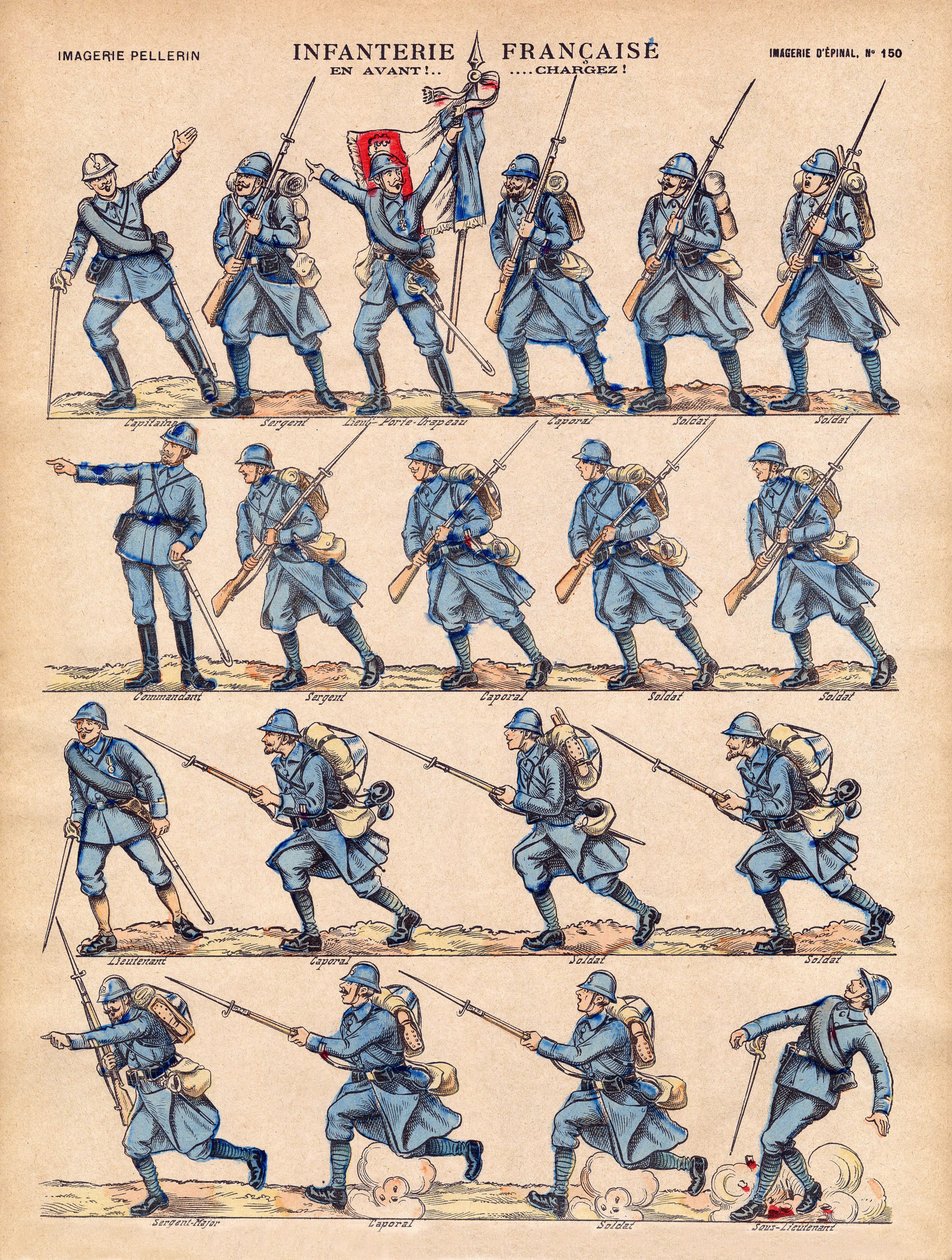 The Infantry of the French Army loading. Imaging of Epinal, beginning of the 20th century. by French School