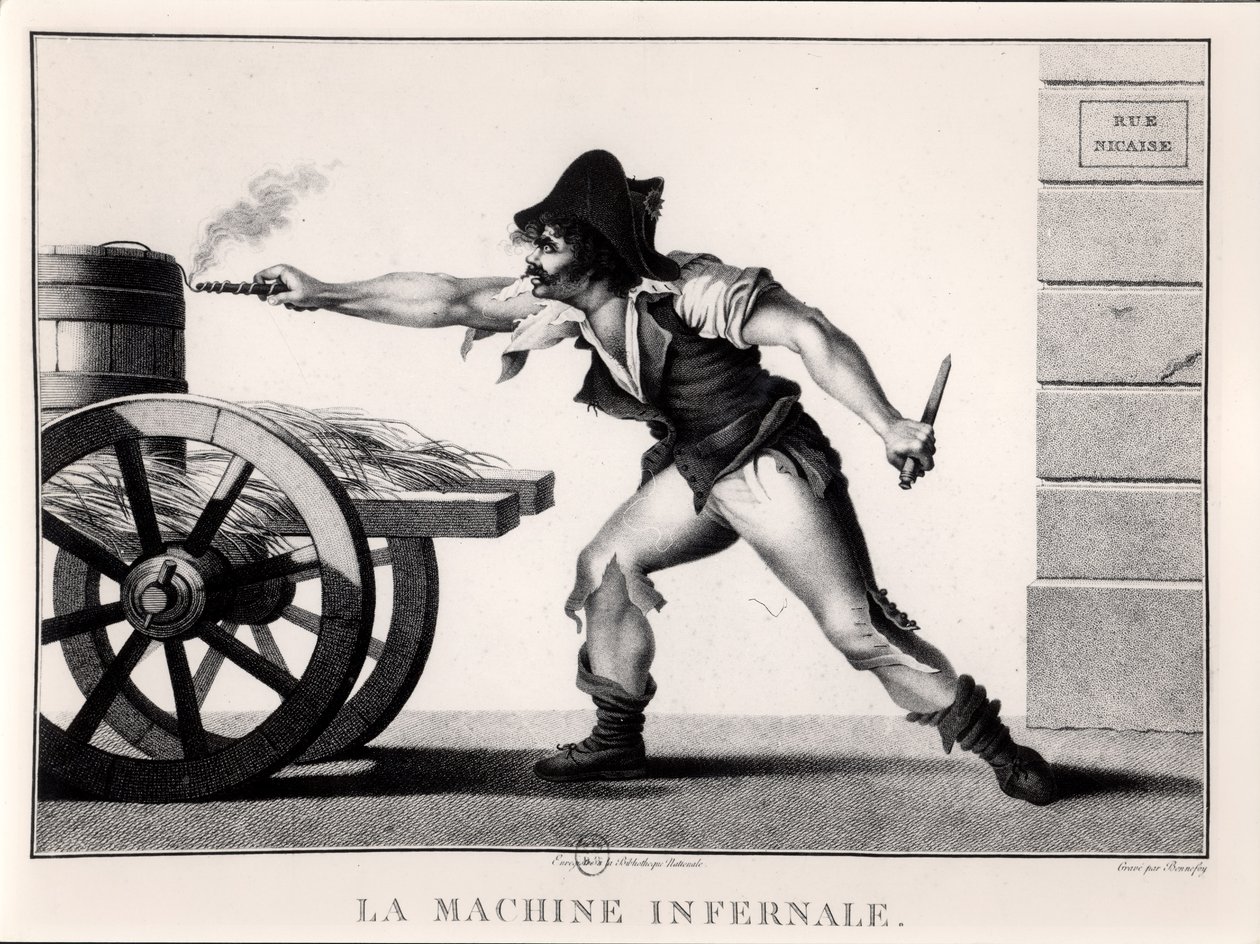 The Infernal Machine, rue Saint-Nicaise, Paris, 24th December 1800 by French School