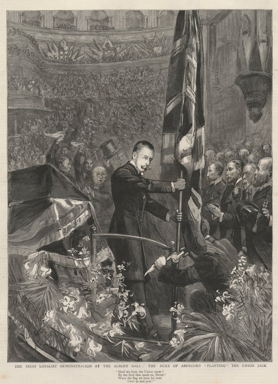 The Irish Loyalist Demonstration at the Albert Hall by French School