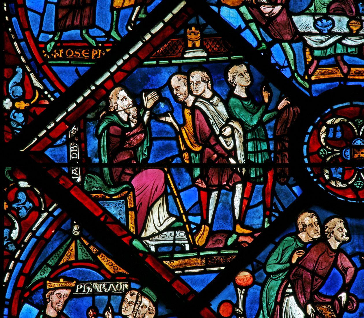 The Joseph Window: Jacob Sends His Sons to Egypt to Buy Food by French School
