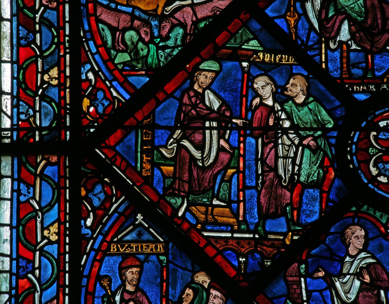 The Joseph Window: Potiphar Orders Joseph to be Thrown into Prison by French School