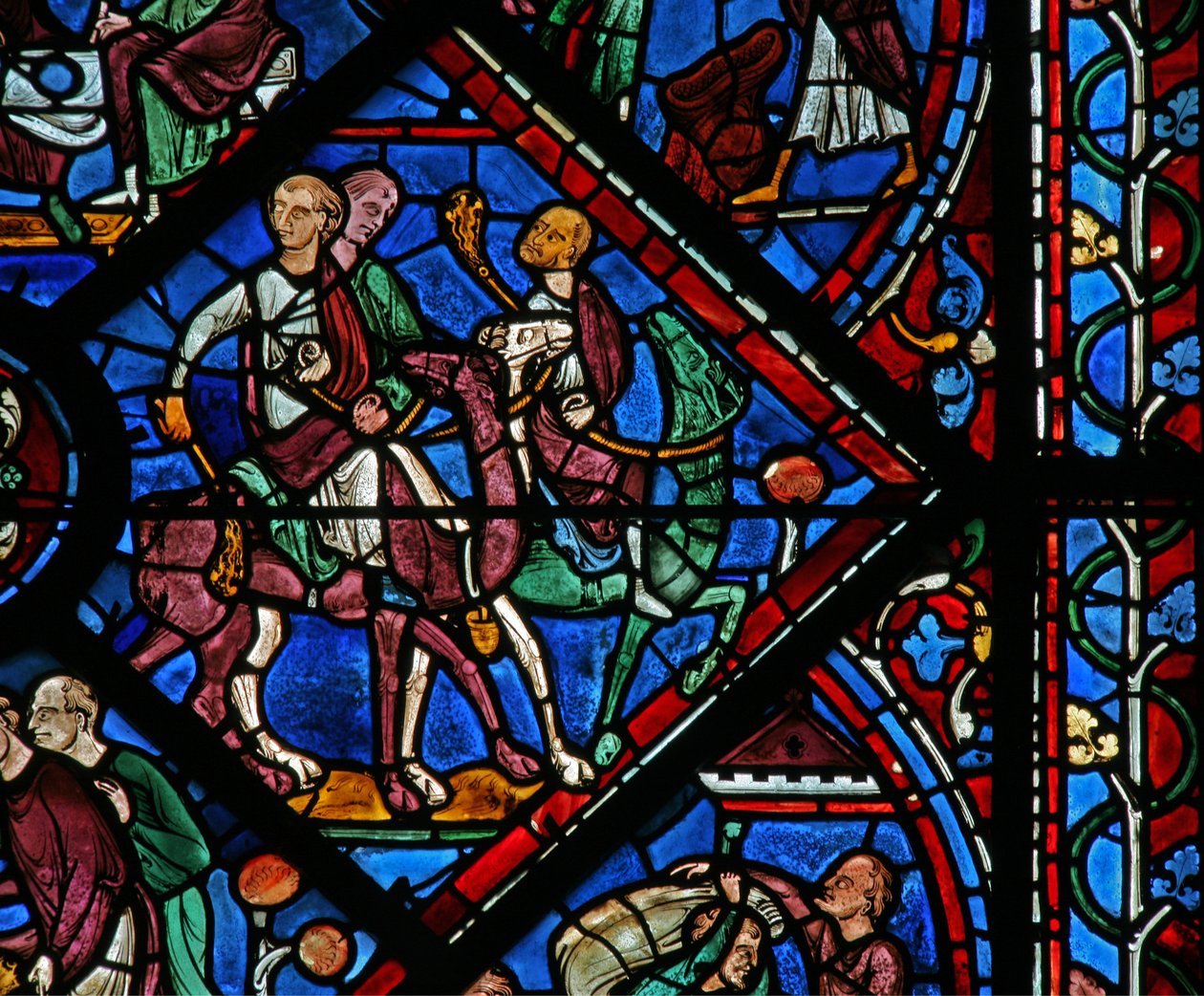 The Joseph Window: His Brothers Travel to Egypt by French School