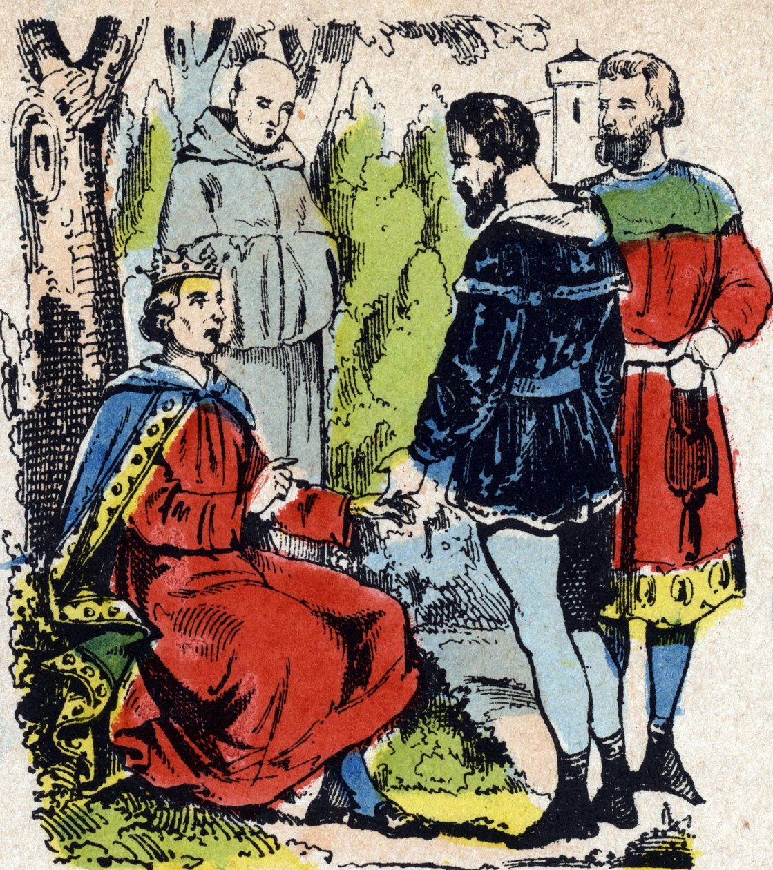 The King of France Louis IX Dit Saint-Louis (1214-1270) Renders Justice Under an Oak in Vincennes - King of France Saint Louis (1214-1270) Renders Justice Under an Oak in Vincennes by French School