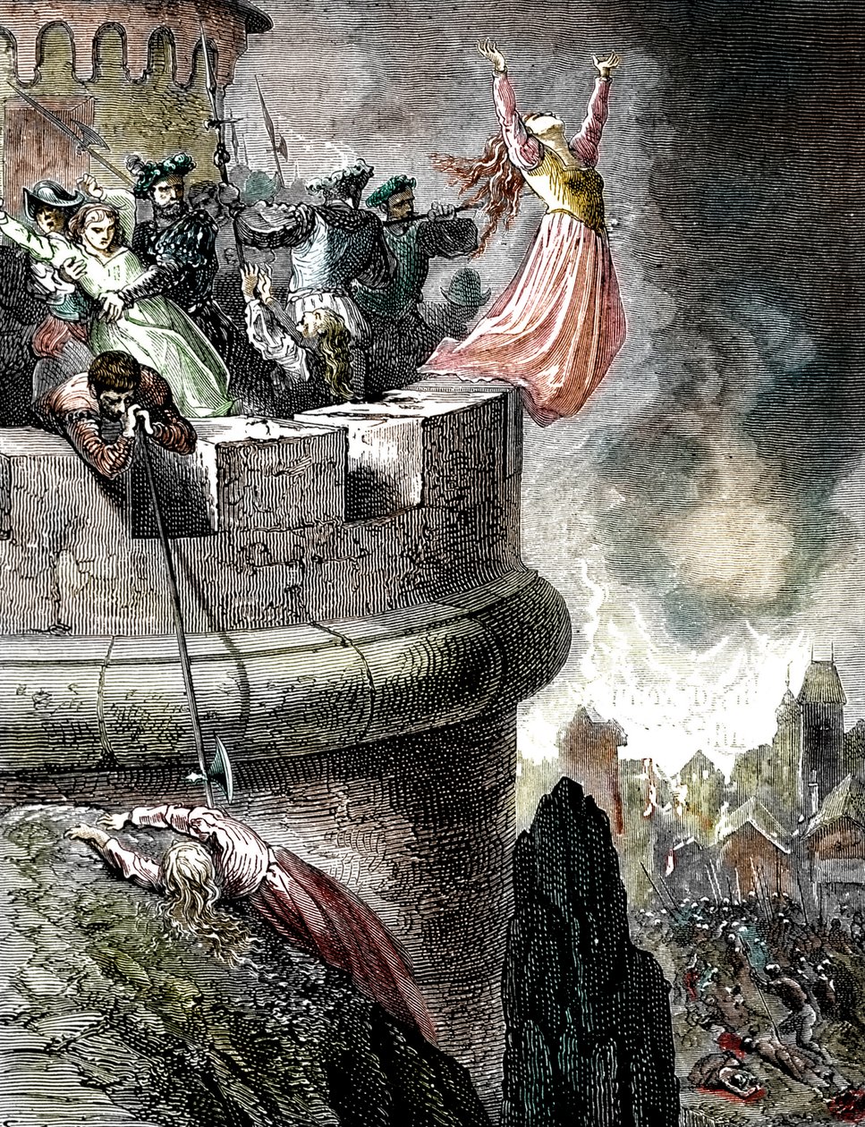 The Massacre of the Vaudois of Mérindol in 1545, 1866 by French School