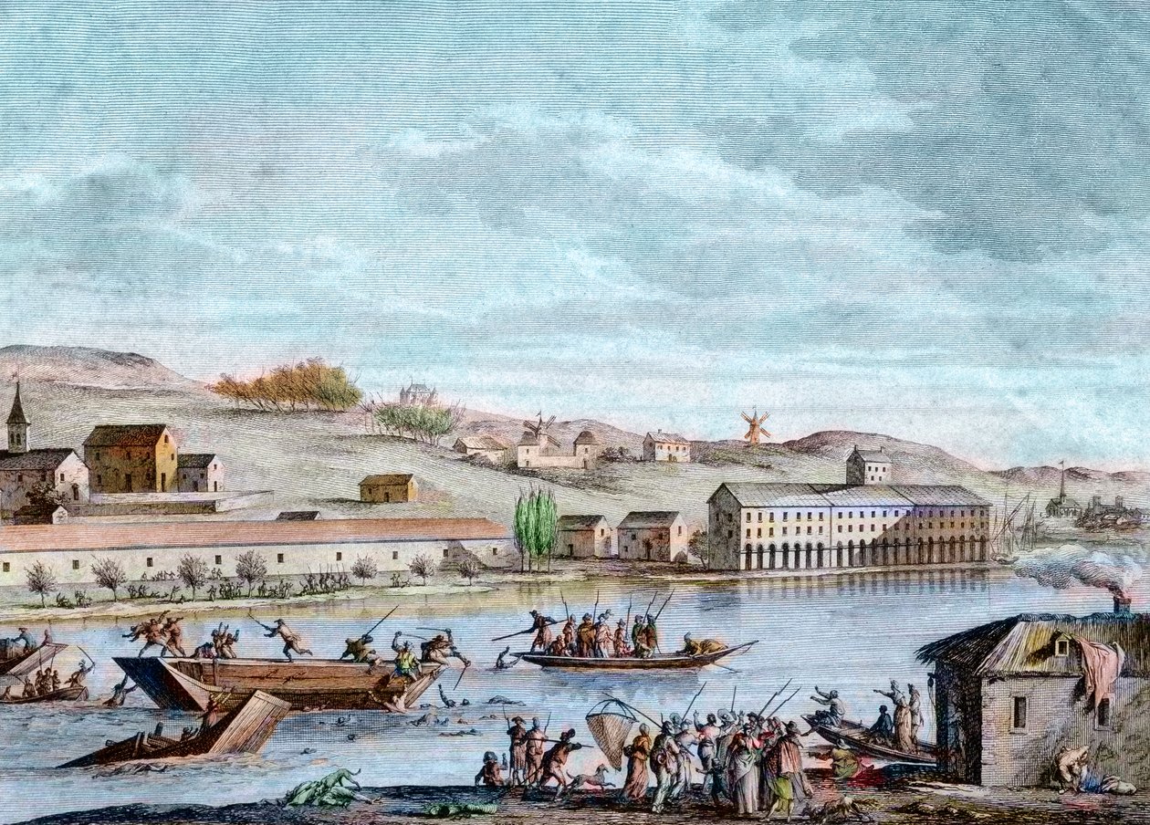 The Nantes Drowning, Reign of Terror, 1793 by French School