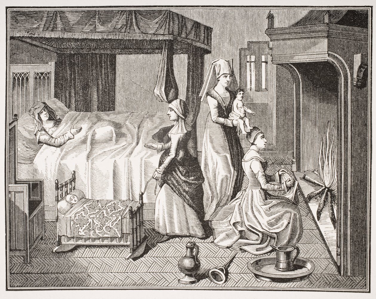 The New Born Child, after a 15th century miniature in 