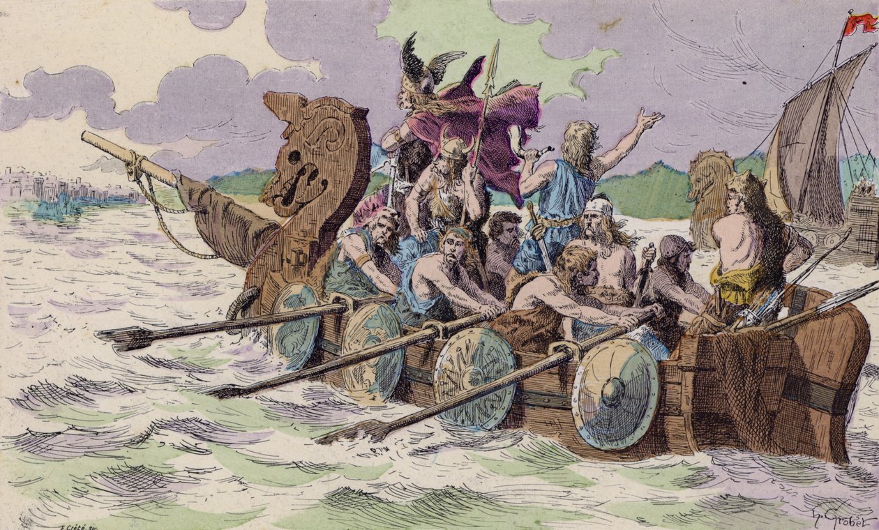 The Normans Arriving at Paris, 885 by French School