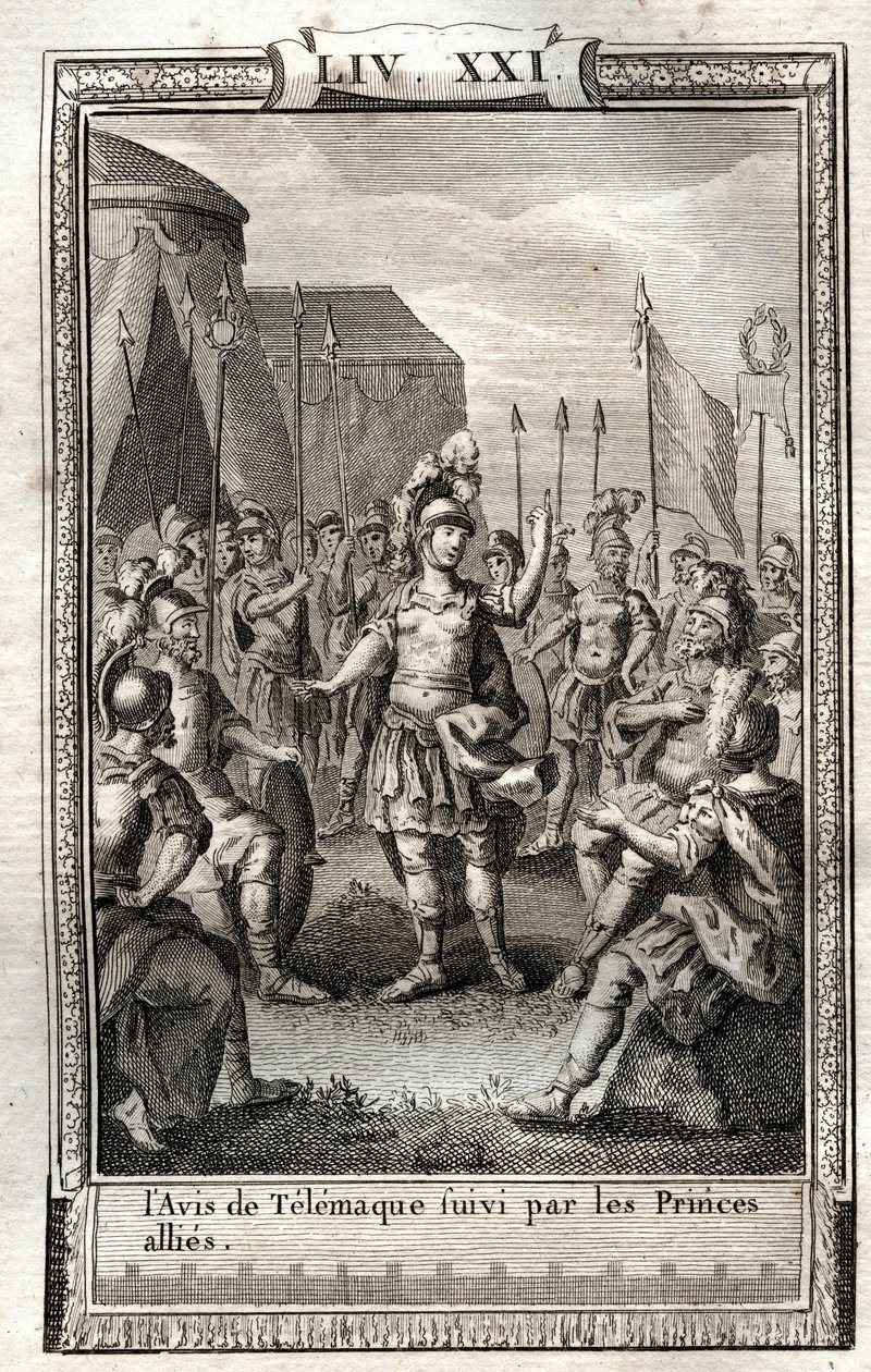 The Notice of Telemachus followed by the Allied Princes - engraving of 1798 in 
