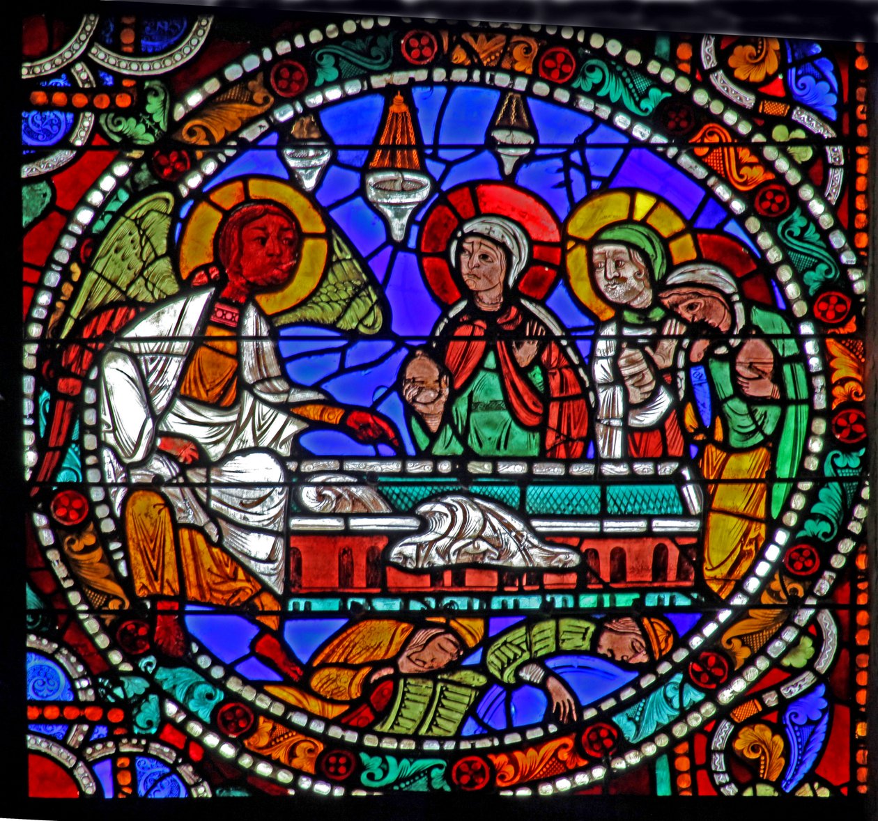 The Passion Window: Resurrection, Holy Women at the Tomb by French School
