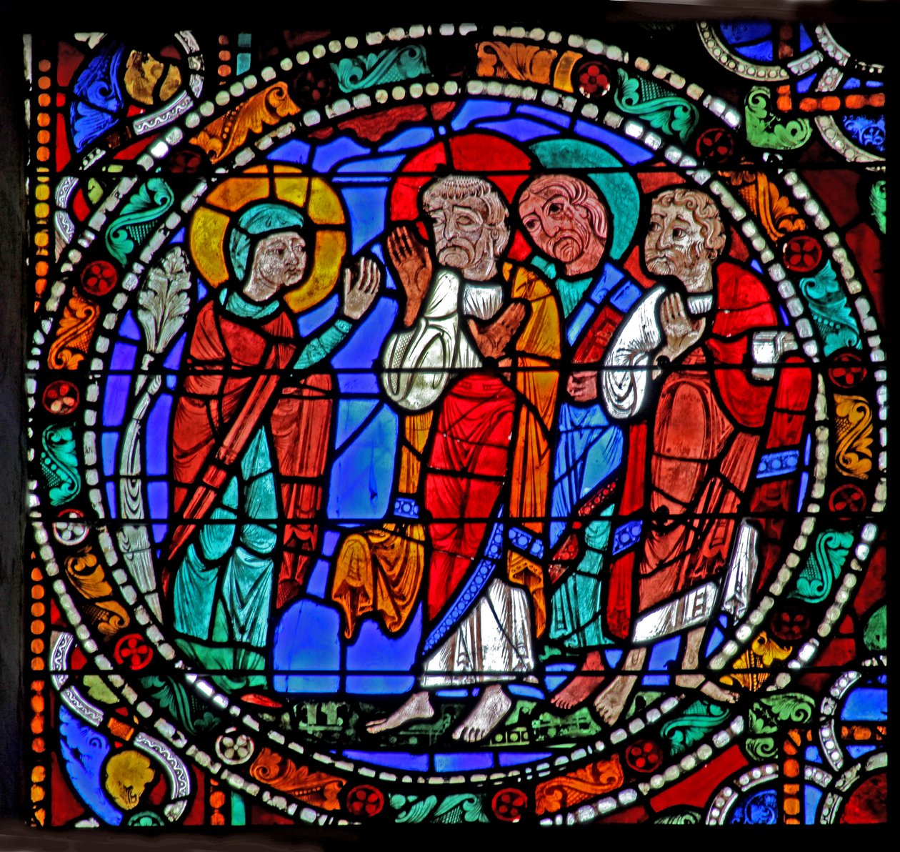 The Passion Window: Resurrection, Mary Magdalene Tells the Others by French School