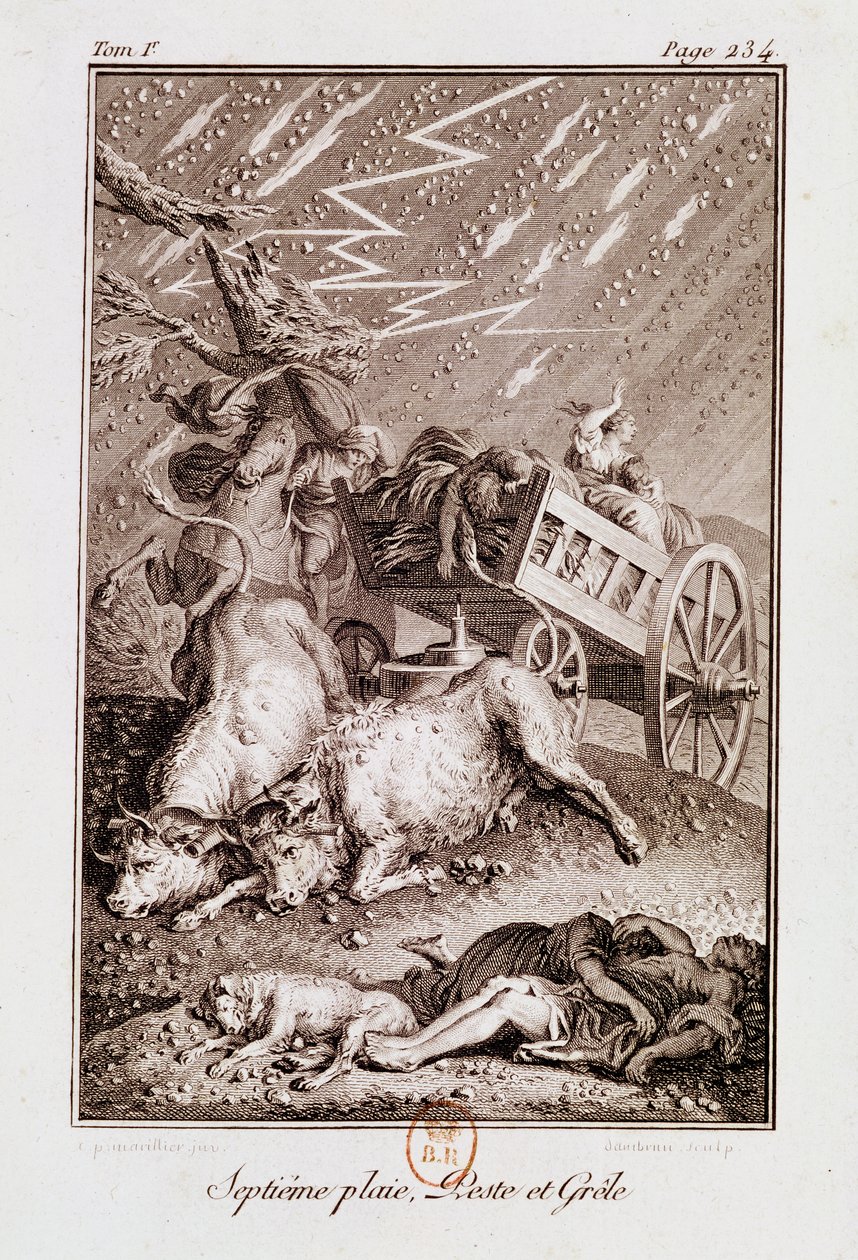 The Plagues of Egypt: The Plagues of Diseased Cattle, Boils and Hail, from 