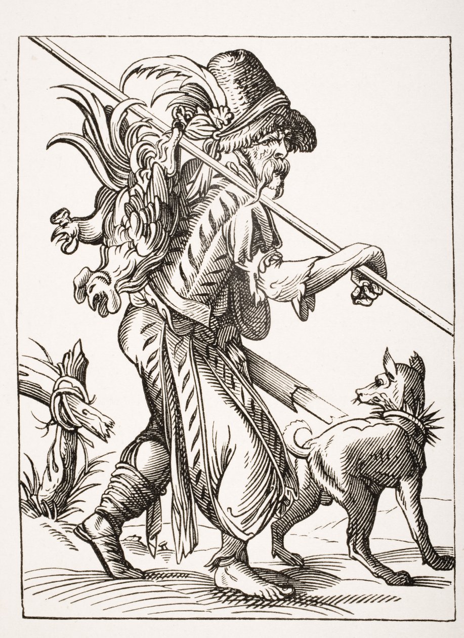 The Poulterer, after a 16th century illustration drawn and engraved by Jost Amman from 
