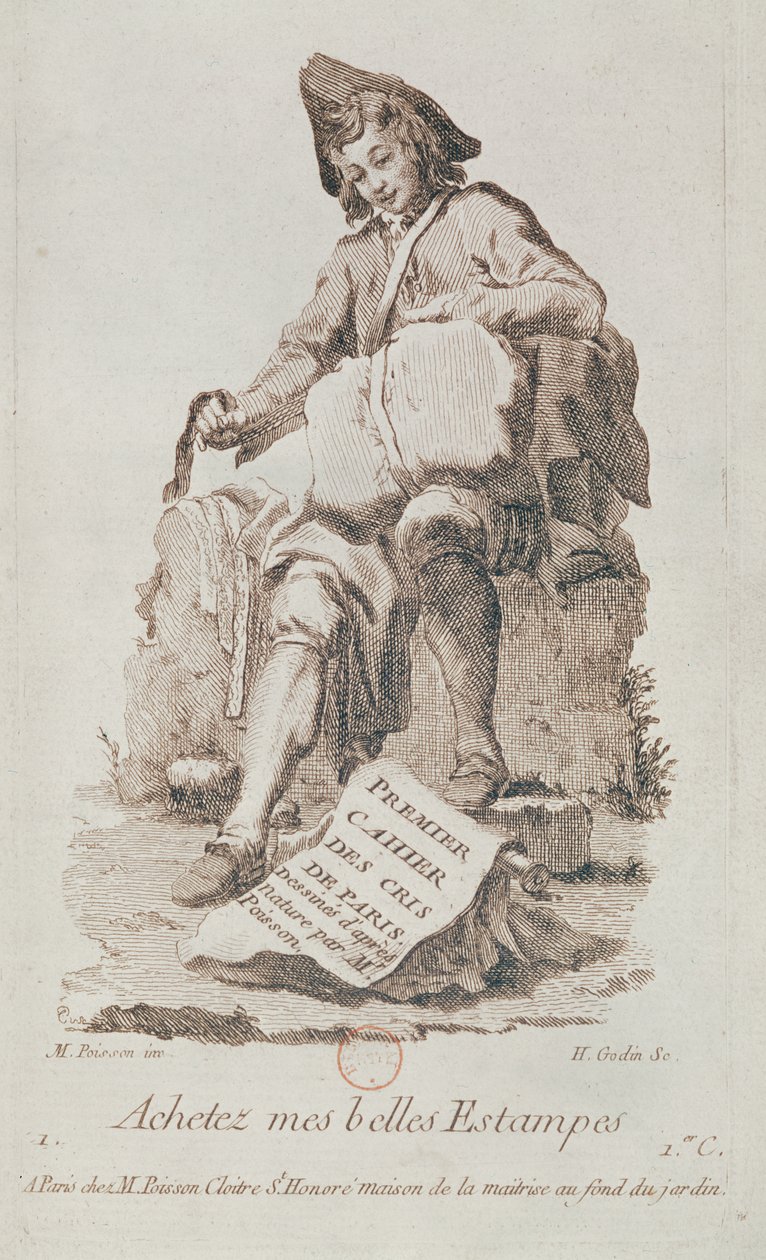 The Print Seller, from Petits Metiers de Paris by French School