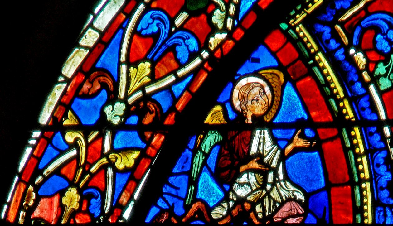 The Prodigal Son window: an angel by French School