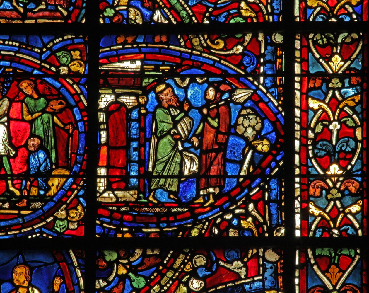 The Prodigal Son window: older son protests by French School
