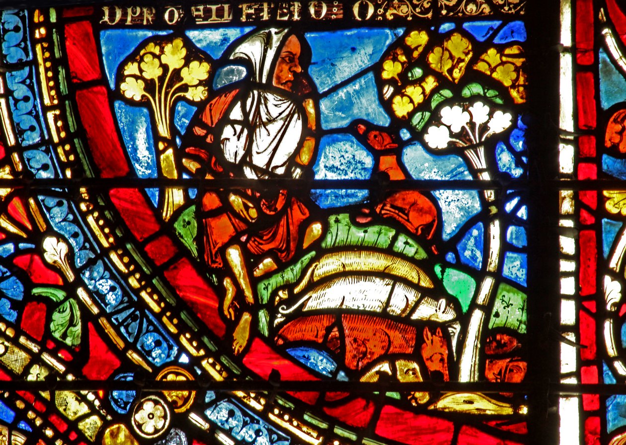 The Prodigal Son window: reflects on his downfall by French School