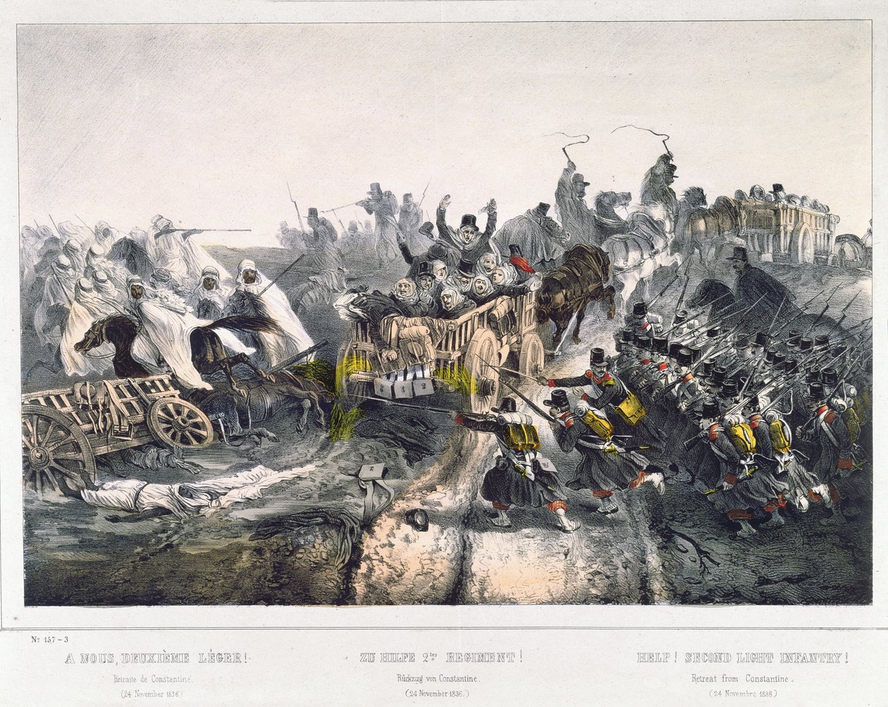 The Retreat of the French from Constantine on 24th November 1836 by French School