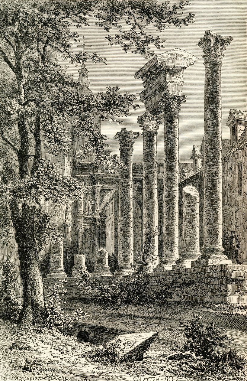 The Roman Theatre, Besancon, in the 19th Century, from 