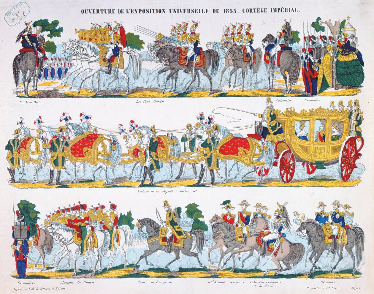 The Royal Cortege at the Inauguration of the Exposition Universelle in 1855 by French School