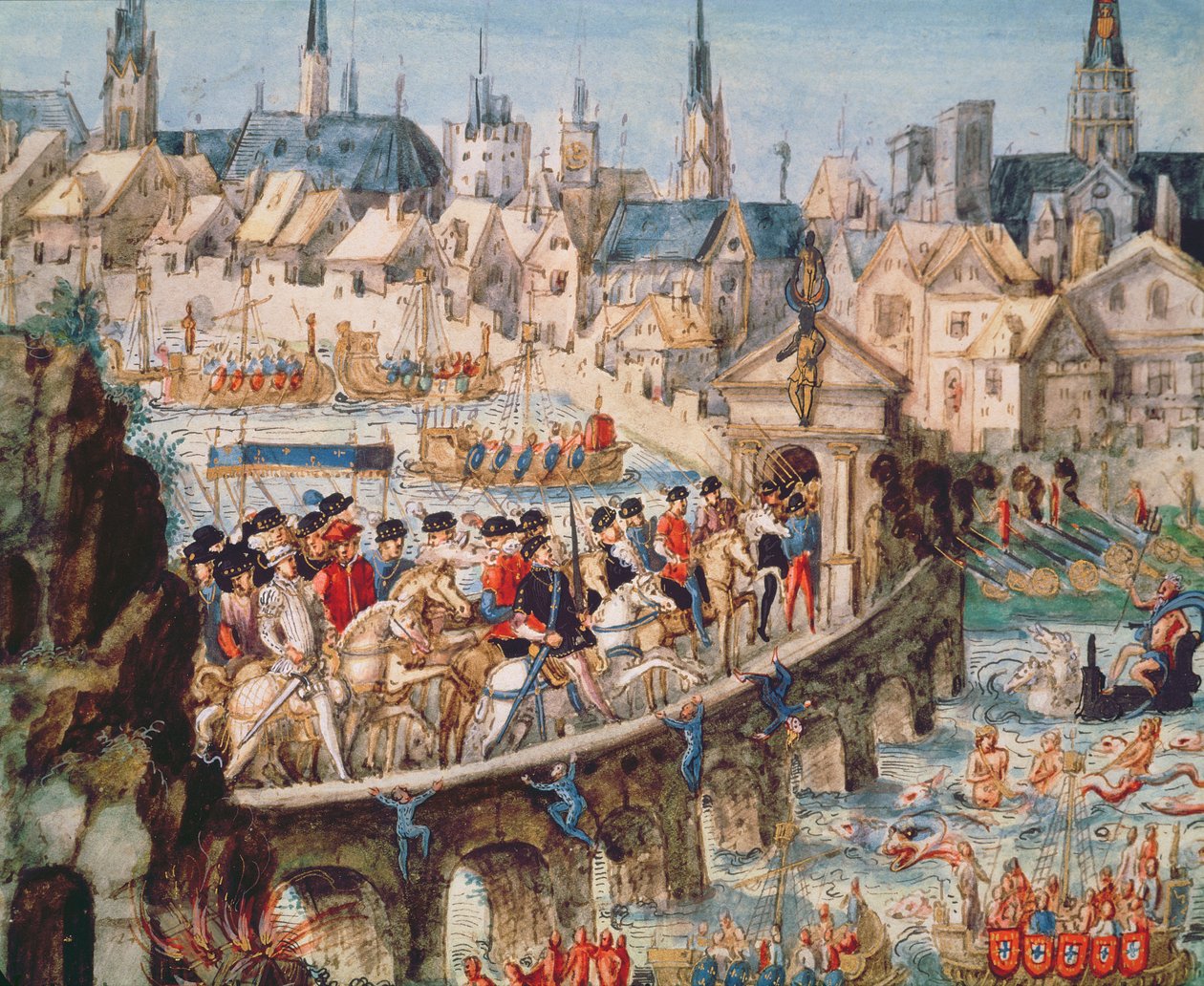 The Royal Entry Festival of Henri II into Rouen, 1st October 1550 by French School