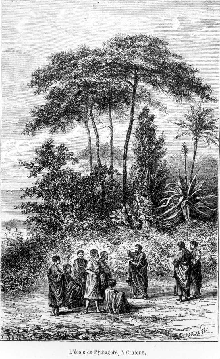 The School of Pythagoras (c.580-500 BC) from Le Monde Illustre, 1865 by French School