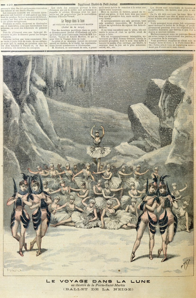 The Snow Ballet, from la Voyage dans la Lune by Jacques Offenbach from Le Petit Journal, 16th April 1892 by French School