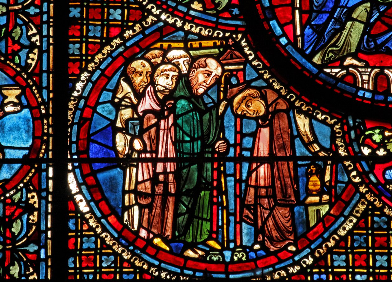 The St Lubin Window: He Enters a Monastery by French School