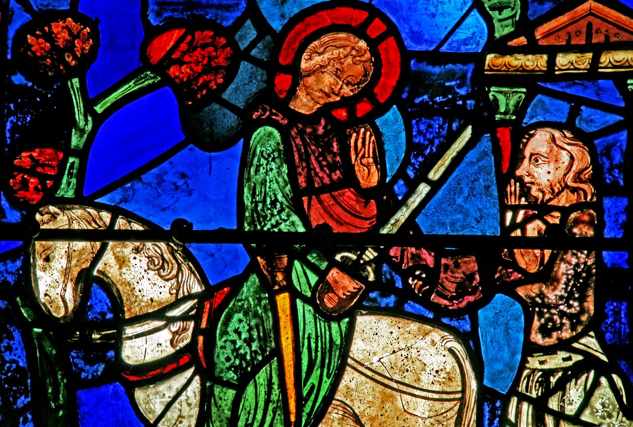 The St Martin Window: The Saint Divides His Cloak by French School