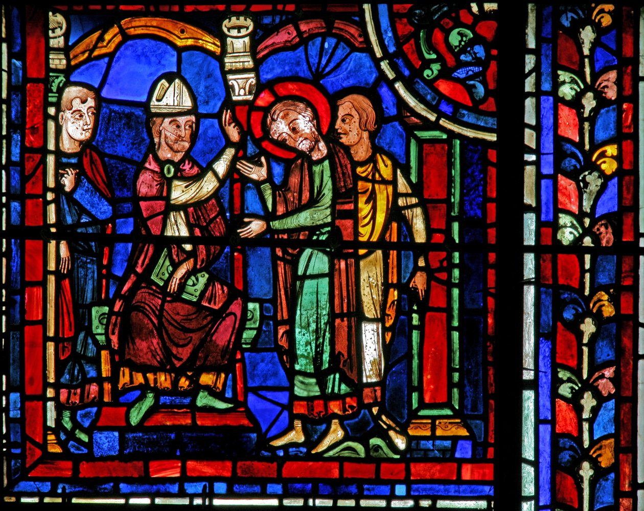 The St Martin Window: The Saint Receives a Blessing from St Hilary