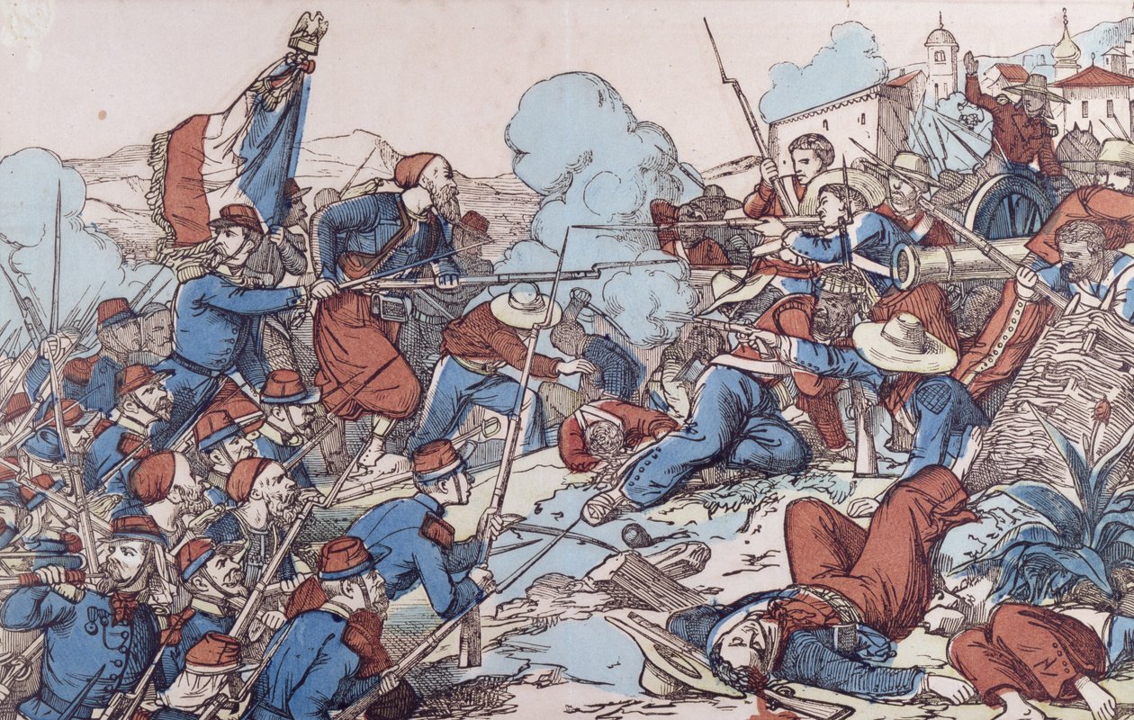 The Taking of Puebla, Mexico by the French by French School