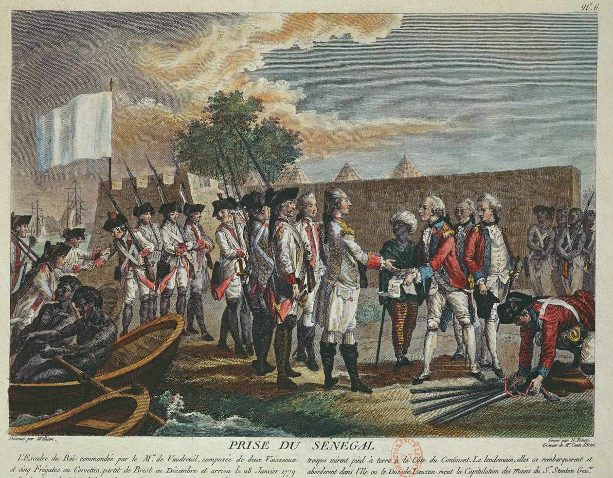 The Taking of Senegal by the French in 1779 during the American War of Independence by French School