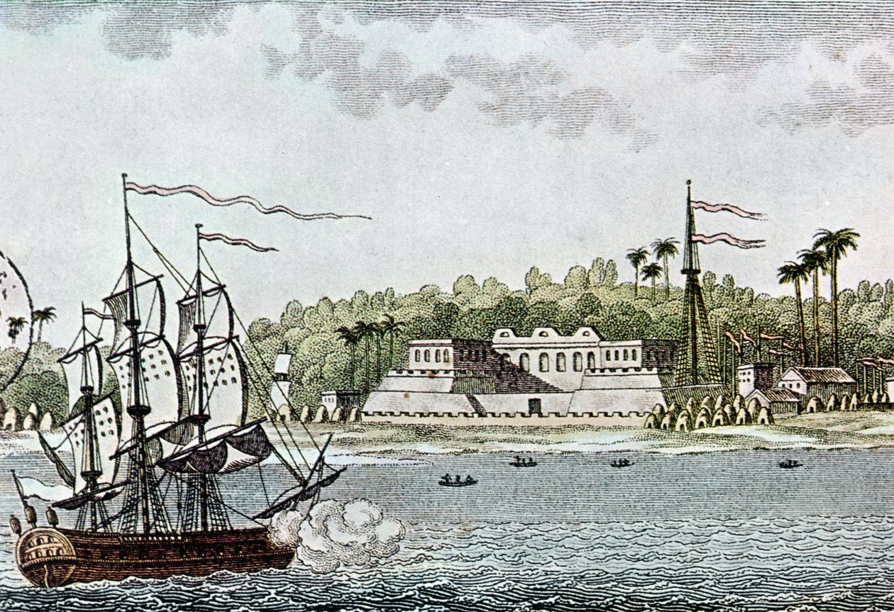 The Town of St. Louis, Senegal, from LAfrique by R. Geoffroy, 1814 by French School