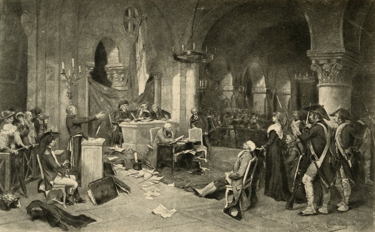 The Trial of Marie-Antoinette on 16th October 1793 by French School