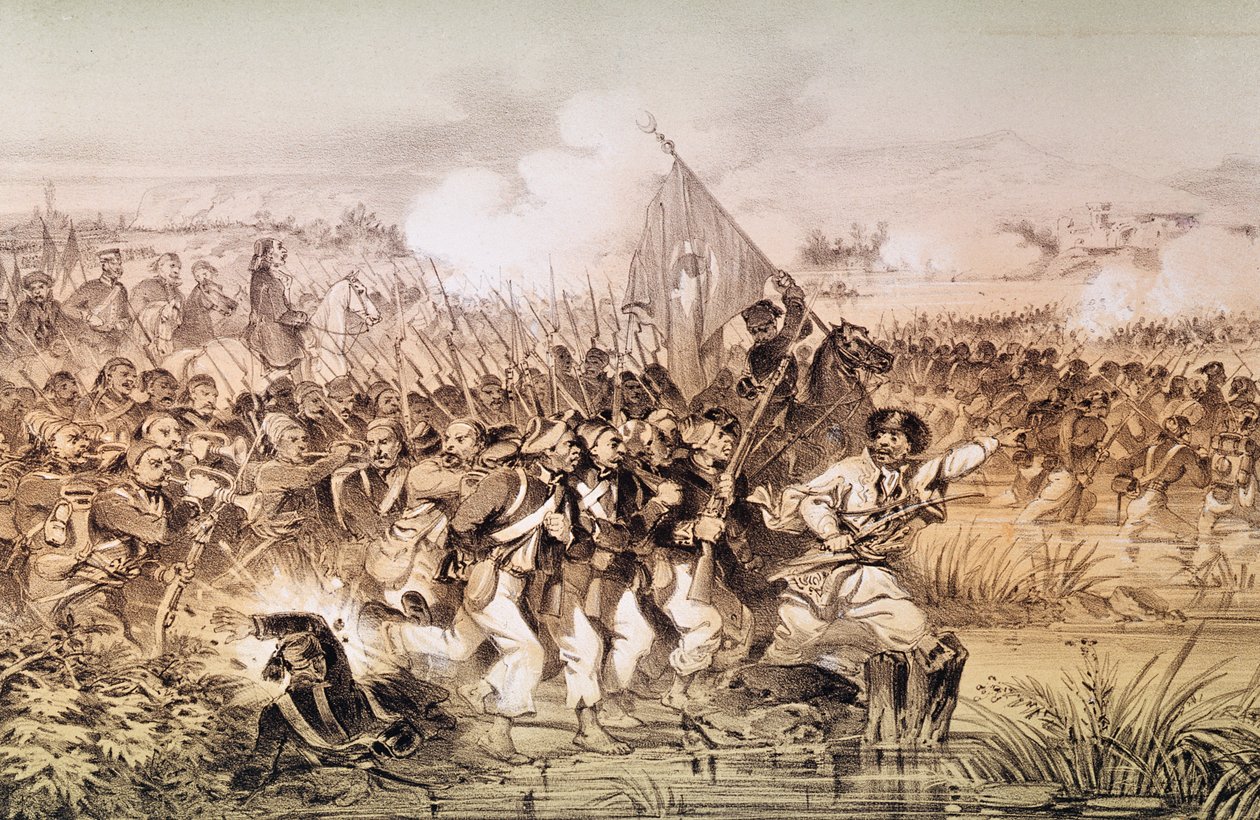 The Turkish Army Under the Command of Omar Pasha Crossing the Ingour, 6th September 1855 by French School