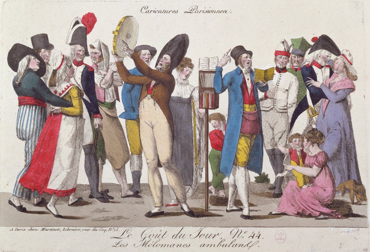 The Wandering Musicians, number 44 in the Le Gout du Jour series, early 19th century by French School