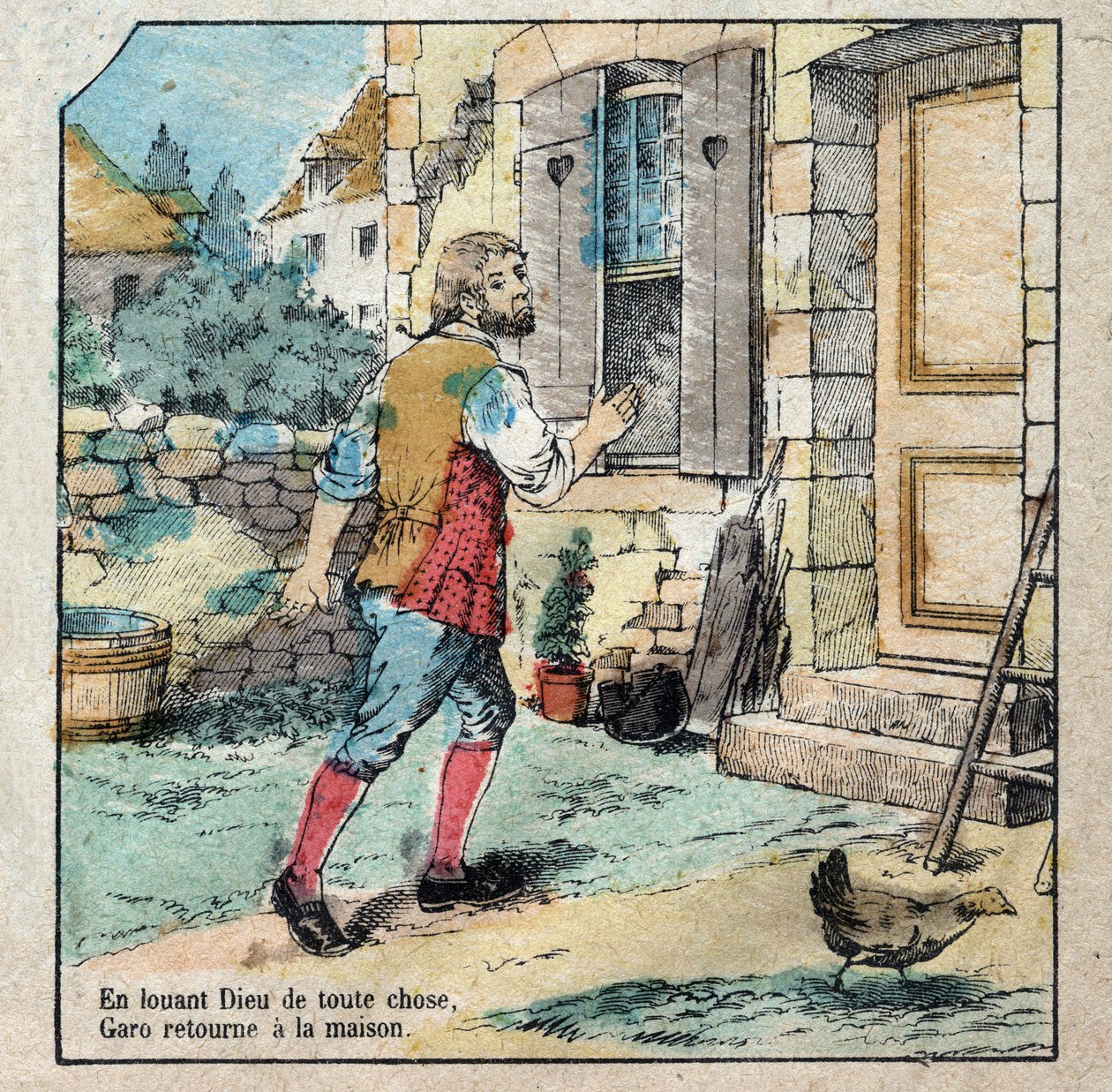 The acorn and the pumpkin. Fables by Jean de La Fontaine by French School
