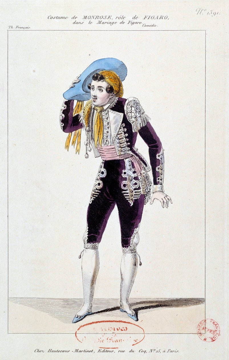 Claude Louis Seraphin Barizain as Figaro in Le Mariage de Figaro by French School