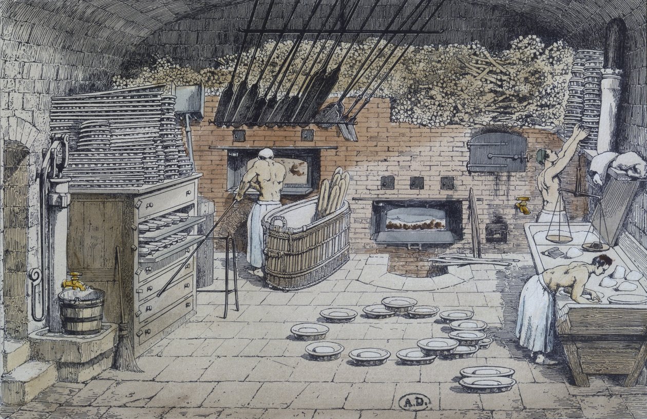 The baker, illustration from the Revue de lEducation Nouvelle by French School