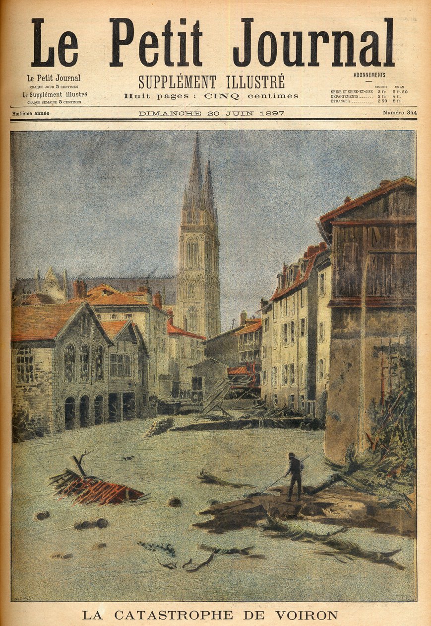The catastrophe (flooding) of the village of Voiron (Isère) France in 