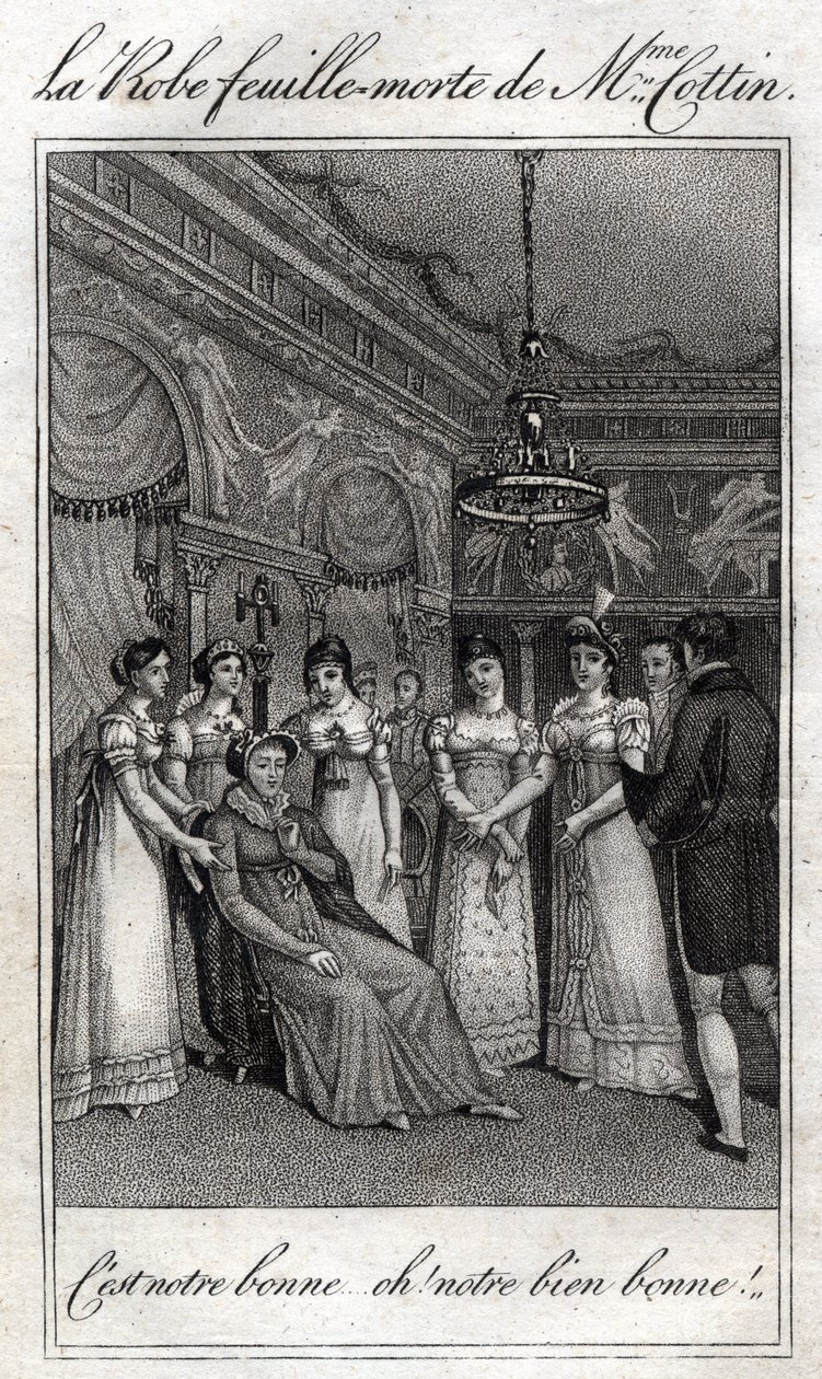 The dead leaf dress of Madame Cottin (Sophie Cottin Rostand) (1770-1807) French writer. by French School