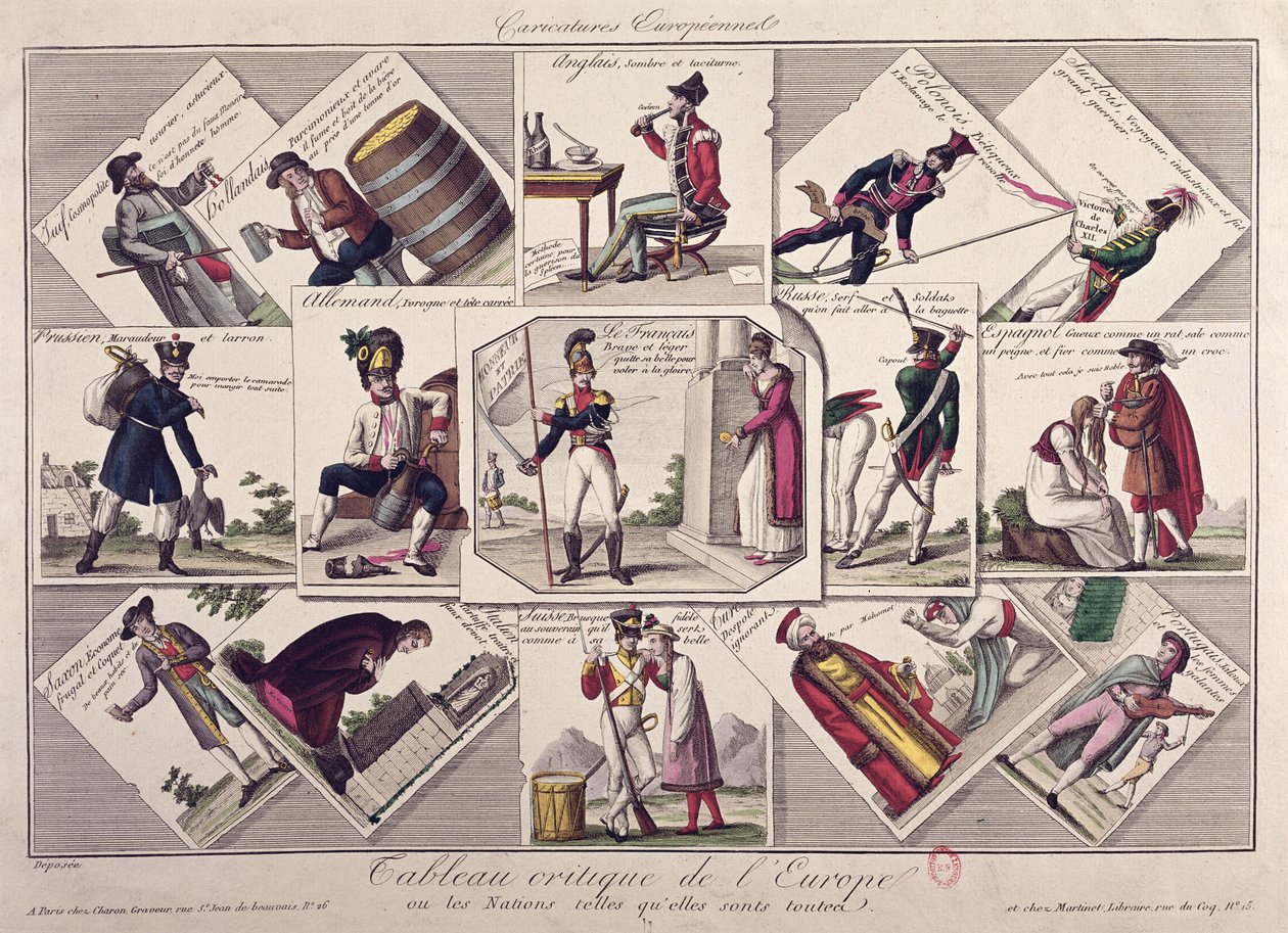 The different peoples of Europe, c.1810 by French School