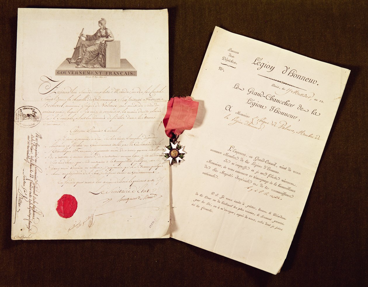 The Documents and Medal from Francois Becherel